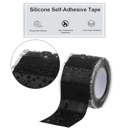 Hose Repair Tape, Self Fusing Silicone Tape 1 Inch x 10Ft, Waterproof Self Fusing Rubber Tapes Rescue Tape Silicone Rubber Self Fusing Tape for Pipe Leaks Emergency Repair