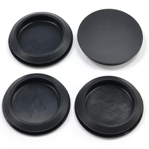 4 Pcs 42 mm Silicone Rubber Plugs Snap in Locking Hole Plugs for 42 mm (1-5/8") Round Holes, Flush Type Rubber Stoppers, Flexible Tube Pipe End Caps Covers, Waterproof Sealing Plugs, Black - color: Black, size: DH:1-5/8"(42mm)