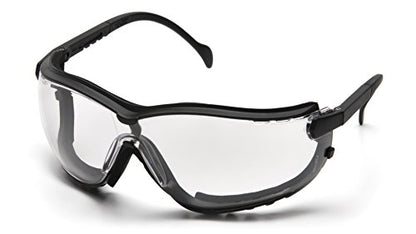 Pyramex V2G Safety Glasses, Black Frame/Amber Anti-Fog Lens - color: Black Frame/Clear Anti-fog Lens