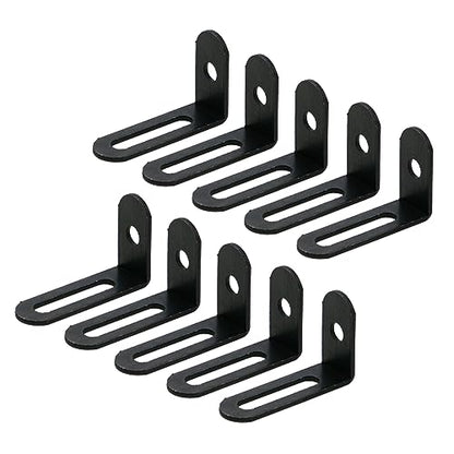 KUMGROT 10pcs Stainless Steel Corner Brace Black L Bracket 90 Degree Corner for Cabinet DIY Furniture Case with Screws, 38 x 24x 12mm/1.5 x 0.94 x 0.47in - size: 38 mm, style: L-shaped Brackets