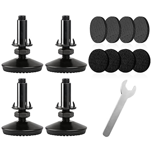 4 Set M10 Adjustable Leveling Feet, Heavy Duty Height Adjuster Furniture Leveler Foot With T Nut, Screw On Cabinet Restaurant Table Chair Self Levelers Leg (2" Base Dia & Thread Length, Black) - style: Black Stable Leg Levelers