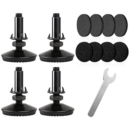4 Set M10 Adjustable Leveling Feet, Heavy Duty Height Adjuster Furniture Leveler Foot With T Nut, Screw On Cabinet Restaurant Table Chair Self Levelers Leg (2" Base Dia & Thread Length, Black) - style: Black Stable Leg Levelers