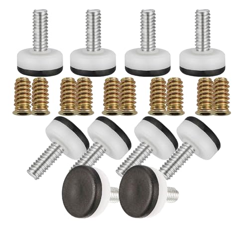 10pcs Nylon Adjustable Leveling Feet M8x25mm Heavy Duty Furniture Levelers Adjustable Table Feet for Chairs Cabinets Sofa Workbenches and Furniture Legs - color: Black-nylon, size: M8X25mm