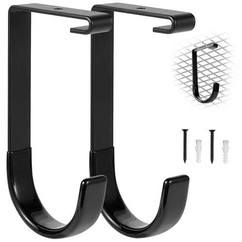 2 Pack Bike Hooks for Garage Ceiling Mount Rack- Anti-Slip Coating,Heavy Duty 4X8 Overhead Garage Storage Rack for Ceiling Hanging Bicycle Shelves, Add on Storage Flat Hooks Accessory and Wall Hanger