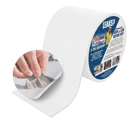 EternaBond RoofSeal White 4" x25' MicroSealant UV Stable RV Roof Seal Repair Tape | 35 mil Total Thickness - EB-RW040-50R - One-Step Durable, Waterproof and Airtight Sealant - color: White, size: 4" x 25'