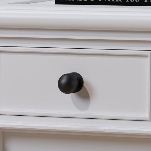 homdiy 30 Pack Black Cabinet Knobs, Kitchen Drawer Handles Round Ball Matte Hardware for Dresser, 1 Inch Single Hole Pulls - color: Black, size: 1 in(25mm)