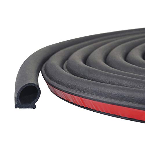 Storystore Universal Automotive Car Door Seal Strip D-Shape Self-Adhesive Weather Stripping for Car Truck Door Window Soundproof Noise Insulation Sealing (11/20" (W) x 11/20" (T) x 39.4' (L)) - size: 11/20" (W) x 11/20" (T) x 39.4' (L)