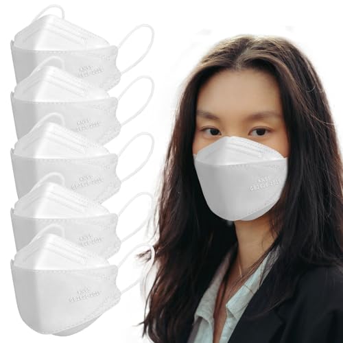 Borje KN95 Face Masks, 100 Pcs Disposable Face Masks, White Mask Against PM2.5 from Fire Smoke & Dust Filter Efficiency 95% - color: 100pcs=white