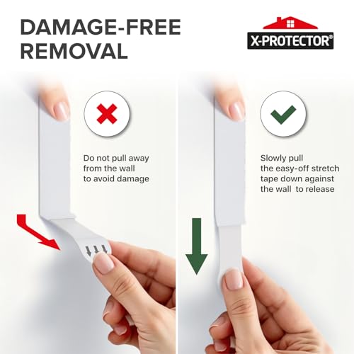 X-Protector Picture Hanging Strips - 20 Pairs Damage Free Picture Hangers - Self Adhesive Hangers Without Nails - Heavy Duty Wall Hanging Strips - Wall Sticky for Hanging Up to 20 LBS (Size L) - size: L