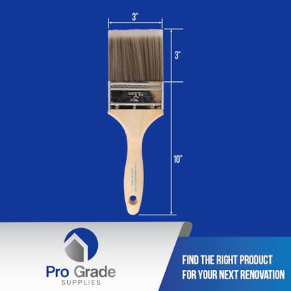 Pro Grade - Paint Brushes - 2Ea 3" Flat Brushes - size: 2Ea H 3F