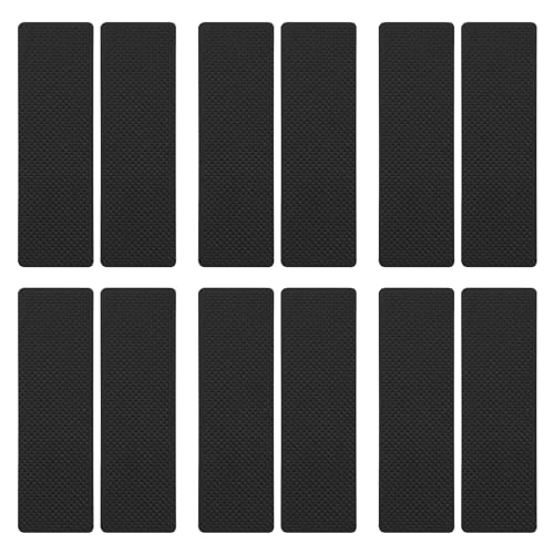 Anti Slip Furniture Pads, 12 Pcs Rectangle Non Skid Furniture Grippers Keep Furniture from Sliding Furniture Stoppers to Prevent Sliding for Hardwood Floors, Recliners, Sofa, Chairs (5.7×1.8 Inches)