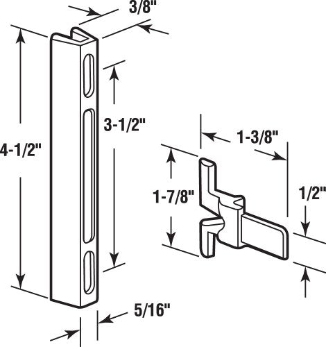 Prime-Line A 140 Aluminum Screen Door Latch and Strike, for International Window Company (Single Pack) - color: Gray