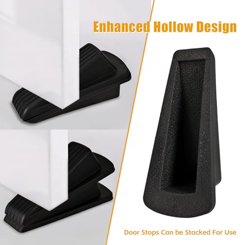 2Pcs Door Stoppers for Bottom of Door, Premium Rubber Door Stopper Wedge, Tile Wood Floors Sturdy Door Stoppers