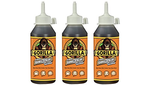 Gorilla Original Waterproof Polyurethane Glue, 8 ounce Bottle, Brown, (Pack of 3) - size: 8 Ounce (Pack of 3)