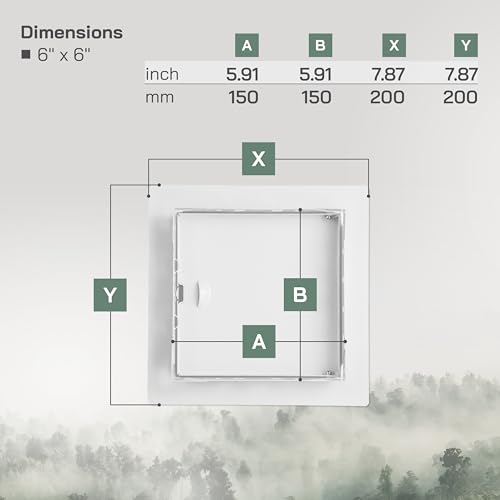 Vent Systems Access Panel for Drywall 6 x 6 Inch - Wall Hole Cover Plate - Metal Access Door with Handle - Plumbing Access Panel for Drywall - Service Shaft Crawl Space Door - Wall Access Panel - size: 6'' x 6''
