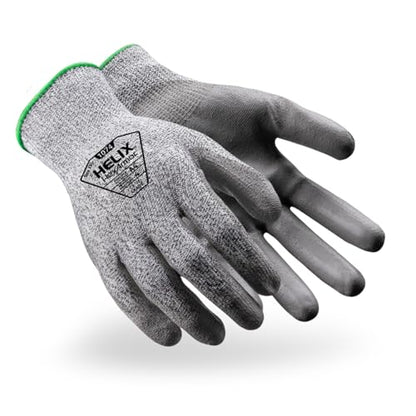 HexArmor General Purpose Knit Gloves | High Dexterity and Tactility | Cut, Abrasion and Puncture Resistant Washable Gloves - color: Helix 1074, Gray, A4 Cut Resistance, size: Large 1-pack