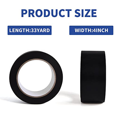 TAPEBEAR Corrosion Protection Pipe Tape, Wrap Pipe Tape for Drain Pipe, Metal & Electrical Piping, Anti-Corrosion Water Leak Proof PVC Tape, 4 Inch X 33 Yds, Black - size: 4inch x 33yard