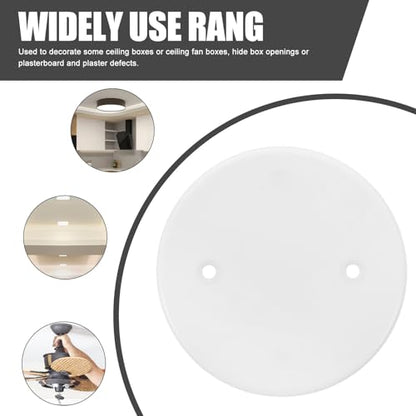 30pcs Wire Round Wall Plate - Ceiling Cover, Electrical Outlet Plates, Flat Blank Access Panel for Drywall Unpack - White Pp