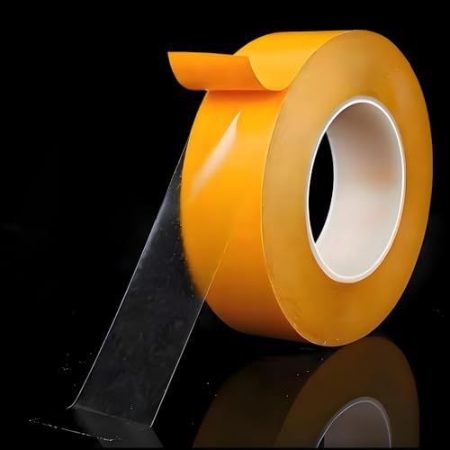 Ultra-Thin Double Sided Adhesive Tape 1.5Inch x 66Ft Transparent Sticky Tape for Making DIY Crafts, Paste Photo, Scrapbook, Gift Wrap, Rug Fixed, Woodworker, Fashion Clothing, Wall Decor, Cat Training - size: 1.5 Inch x 66 Feet