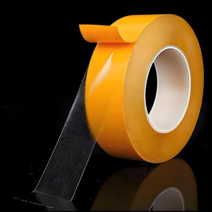 Ultra-Thin Double Sided Adhesive Tape 1.5Inch x 66Ft Transparent Sticky Tape for Making DIY Crafts, Paste Photo, Scrapbook, Gift Wrap, Rug Fixed, Woodworker, Fashion Clothing, Wall Decor, Cat Training - size: 1.5 Inch x 66 Feet