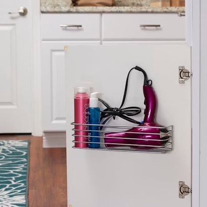 Household Essentials 1226-1 Long Basket Door Mount Cabinet Organizer | Mounts to Solid Cabinet Doors or Walls - size: 3.5 X 13.39 X 3.94 Inches