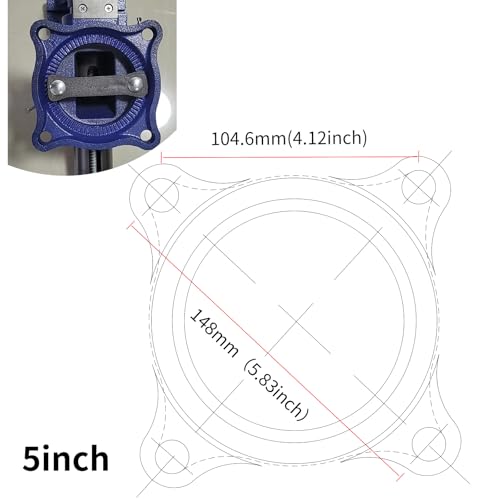 5-Inch Heavy Duty Bench Vise Ductile Iron Bench Vise 360° Multi-Purpose Bench Vice with Anvil, Clamp force 4000KG, Blue - size: 5-inch