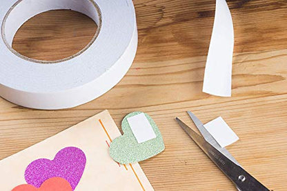 Ultra Thin Double Sided Adhesive Tape (1 Inch 55 Yards) Lasting, Acid Free & Heat Resistant, Double Sided Tape for Gifts, Photos, Scrapbooking, Documents, Wallpaper, Crafts, Card and Boxes - size: 1 inch