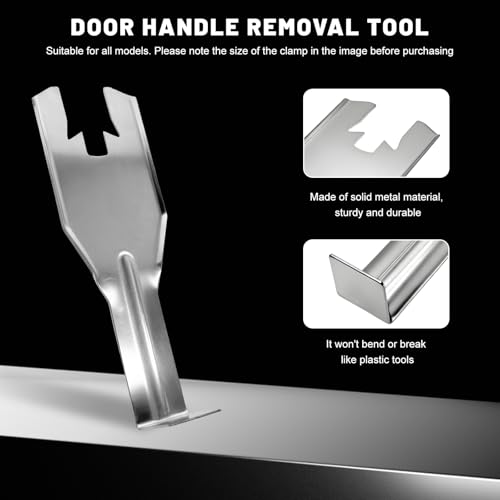 Sun Walker 76951 Window Handle Removal Tool with 20 Fixing Clips, 76980 Metal Car Door Panel Crank Retainer Clip Repair Tool Set, Window Crank Securing Clip Remover Kit for Most Vehicles