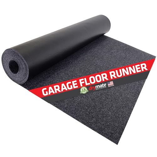 Drymate Garage Floor Runner Mat, (8'10" x 2'6"), Protects Surfaces, Absorbent, Waterproof, Slip-Resistant, Quick Dry Carpet Fabric, Trimmable & Washable (USA Made) (Charcoal) - size: 8'10" X 2'6"
