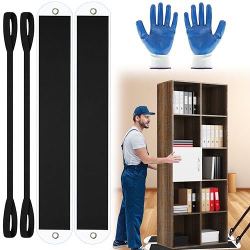 2 Pack Heavy Duty Long Furniture Sliders, Large Furniture Sliders for Carpet, Appliance Moving Sliders with Pull Strap, Pull Furniture Slides for Moving Furniture, Safes on Carpet and Hardwood Floor