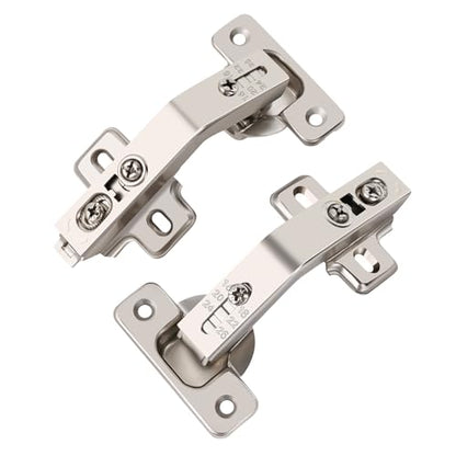 2 Pack 135° Lazy Susan Cabinet Hinge,Full Overlay Concealed Hinge for Corner Kitchen Cabinet Replacement Hardware,Clip on Plate,Cupboard Folded, Folden Door,Closets-Plated Nickel Finish (135 Degree) - size: 135 Degree