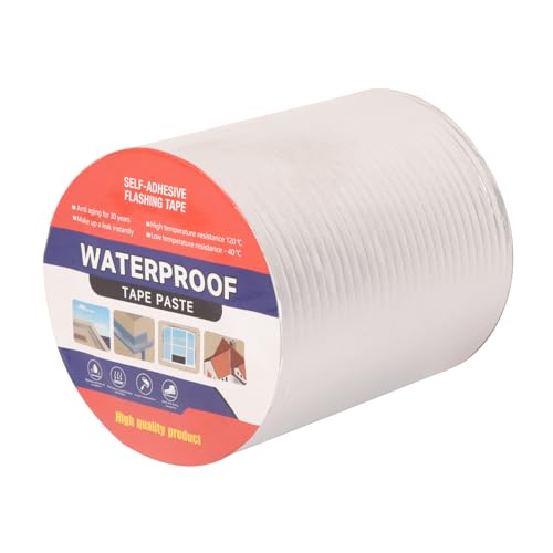 6" W X 32.8'L Waterproof Tape for Leaks Aluminum Butyl Tape with Adhesive for RV Repair, Glass Repairs, Air Mattress Patch, Window Caulking, Boat Sealing, Roof Patching - size: 6in x 32.8ft