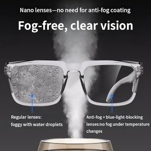 Z87 High-Visibility Construction Anti-Fog Photochromic UV400 Blue Light Blocking Impact Resistant Safety Glasses - color: Gray