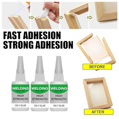 Jue-Fish Multifunctional Glue Welding High-Strength Oily Glue, Universal Super Glue Gel, Instant Bonding, Strong Adhesion, Repairs Last Long Time for All(50g/4PCS) - color: clear4PC