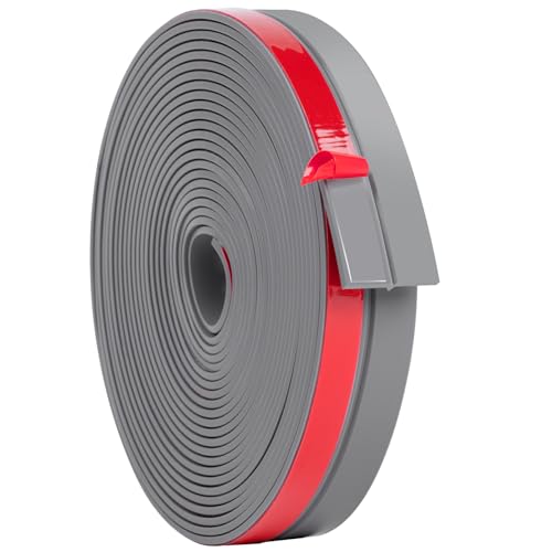 ToLanbbt Weather Stripping Silicone Door Seal Strip 1 in x 20 ft Door Draft Stopper Self Adhesive Door Draft Tape, Side & Bottom Gaps Insulation Strip for Glass Shower Door Sliding Door Window, Gray - color: Gray, size: 1IN x 20FT