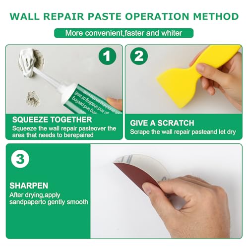 Drywall Repair Kit, 1 Pack Wall Mending Agent,Wall Surface Hole Fill Quick and Easy Solution - color: 1 Pack A