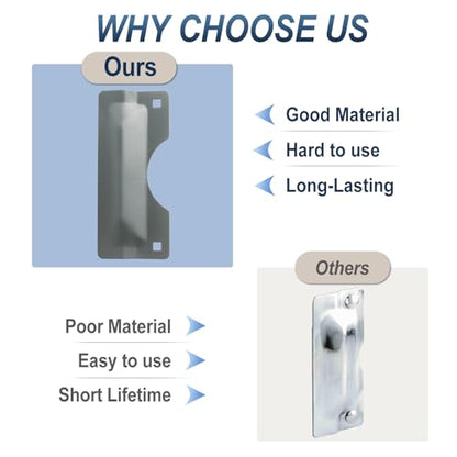 U 9500 3'' x 7'' Latch Guard Plate Cover, Door Security Strike Plate, Easy to Install, Protect Against Forced Entry (Gray) (1 Pack)