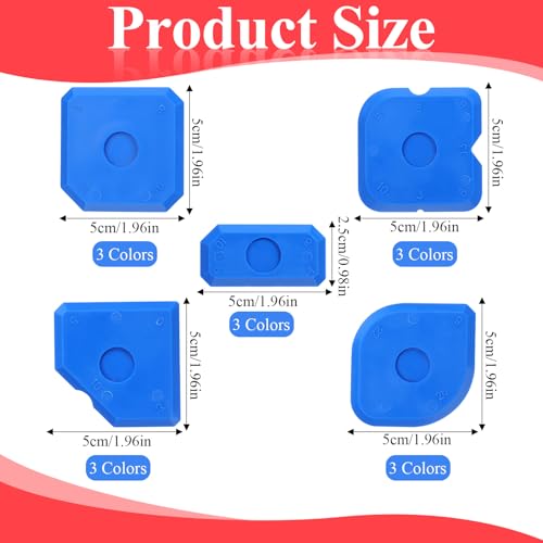 15 PCS Caulk Tool Kit Plastic Caulking Tools Silicone Sealant Finishing Tools for Tile and Grout Smoothing Caulk Remover Tool Portable Sealant Scraper for Sealants Grout Finishing Sealing