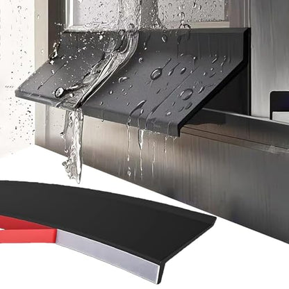 Door Rain Drip Edge Exterior Rubber Weather Stripping, Outdoor Self-Adhesive Window Rain Deflector, Weatherproof Sill Water Barrier Strip for Sliding Window Overhang & Sill - size: Width 4.5cm Length 5m