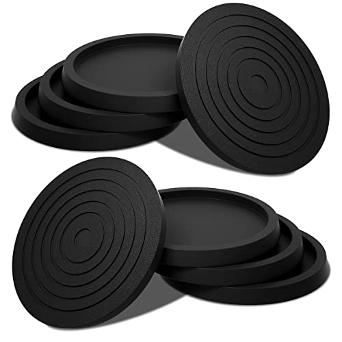 8Pcs 3.5inch Furniture Coasters Non-Slip Bed Leg Pads Round Rubber Anti Sliding Caster Cups for Hardwood Floors Black - size: 3.5in Black 8Pcs