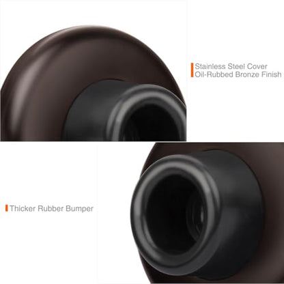 2 Pack Concave Wall Door Bumper Stop Oil Rubbed Bronze – 2-1/2” Outside Diameter Stainless Steel Cover with Bigger 1-1/4” Oil Rubbed Bronze Rubber Bumper – Easy to Install with Screw - color: Concave-Oil Rubbed Bronze, size: 2 Pack