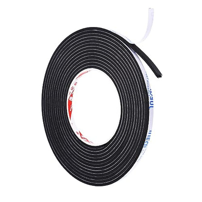 PATIKIL 5m/16.4ft Sealing Foam Tape, 6mm Wide 3mm Thick Single Sided Weather Stripping Door Seal Strip for Window Door Insulation, Black - size: 5mx6mmx3mm