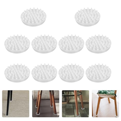 DOITOOL 10pcs Round Anti-Skid Furniture Pads Spikes 48mm Table Leg Protectors Floor Protection for Chairs and Sofas