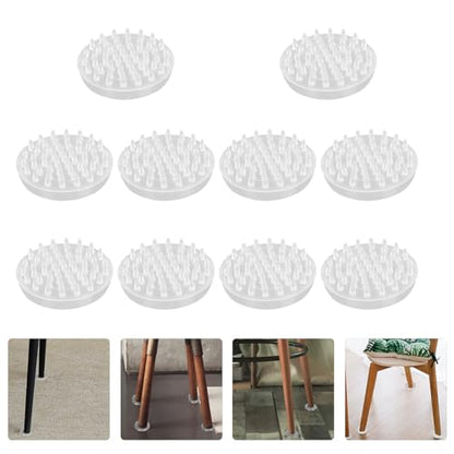 DOITOOL 10pcs Round Anti-Skid Furniture Pads Spikes 48mm Table Leg Protectors Floor Protection for Chairs and Sofas
