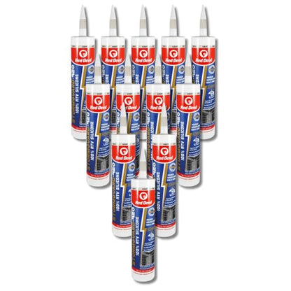 Red Devil 078050 Silicone Ultra 100% RTV Silicone Sealant, 10.1 oz., Gray, 12 Pack - color: Gray, size: 12 - Pack, style: 10.1 oz.