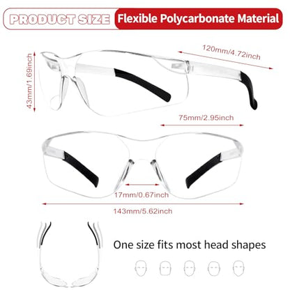 Safety Glasses Bulk of 100,ANSI Z87.1 Eye Protection Goggles with Scratch and Impact Resistant for Construction and Laboratory - color: 118-100pc Mixed