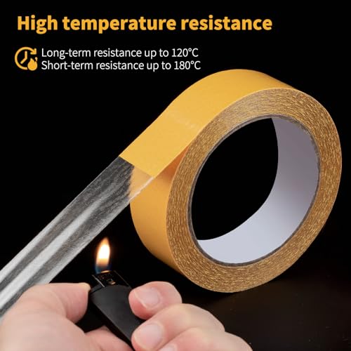 Ultra-Thin Clear Double Sided Tape Heavy Duty 1.58Inch X 66Feet Two Sides Strong Stick Mounting Adhesive Tape For Rug Fixed,DIY Crafts,Poster,Arts,Fixed Clothes,Paste Photo,Scrapbook,Gift Wrap - size: 1.58inch X 66feet