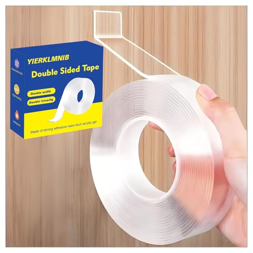 【1 Rolls】 Double Sided Tape Heavy Duty, Nano Clear Mounting Tape, Picture Hanging Poster Carpet Tape for Walls, Dorm Office School Outdoor, Removable Adhesive（9.85FTx1.2in - size: 9.85 Feet