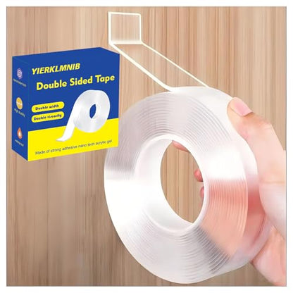【1 Rolls】 Double Sided Tape Heavy Duty, Nano Clear Mounting Tape, Picture Hanging Poster Carpet Tape for Walls, Dorm Office School Outdoor, Removable Adhesive（9.85FTx1.2in - size: 9.85 Feet