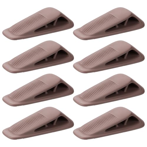 Fursafe&Q Rubber Door Stoppers for Bottom of Door, Door Stop Wedge with Holder, Heavy Duty Doorstops 8 Pack, Wall Protector for Home & Office & School & Commercial Doorstop Keep Open Stack Brown - color: Brown, size: 8 Pack